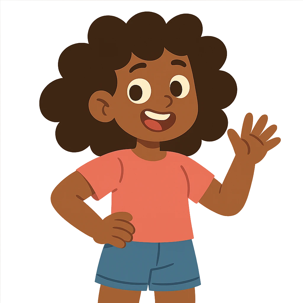 garota parda de cabelos cacheados emoji