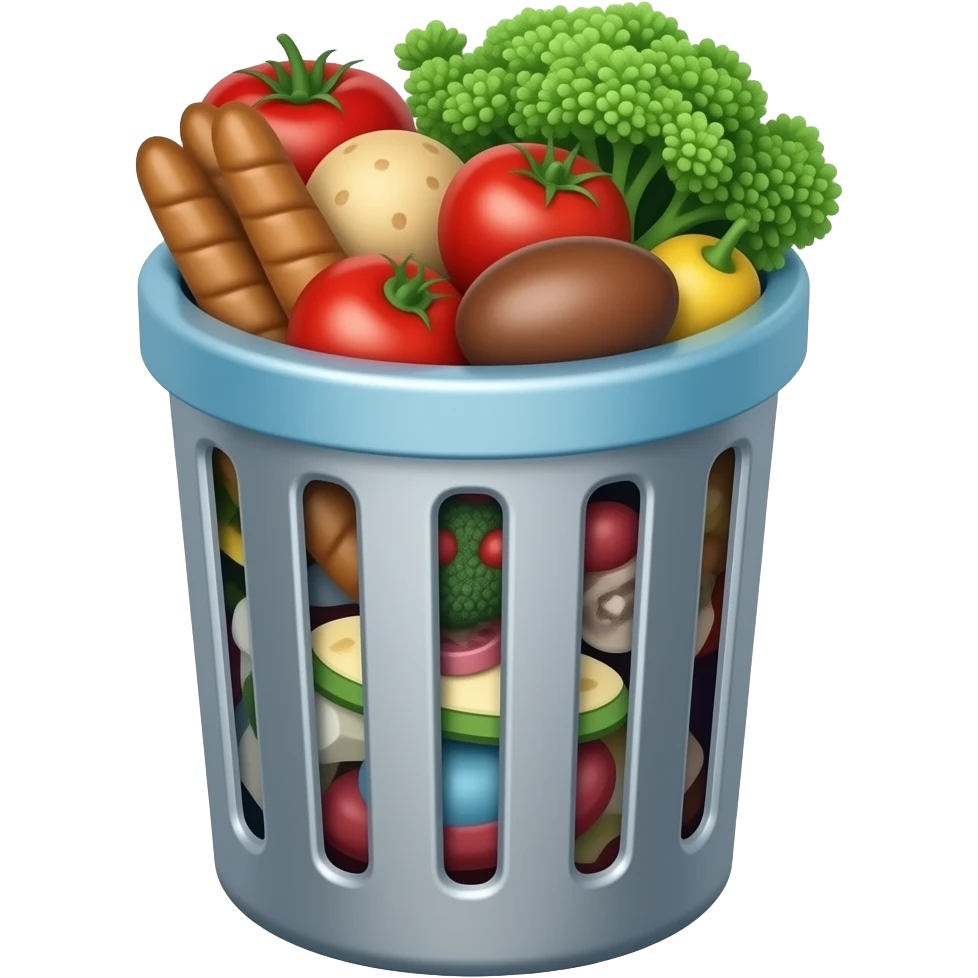 Food waste trash can emoji