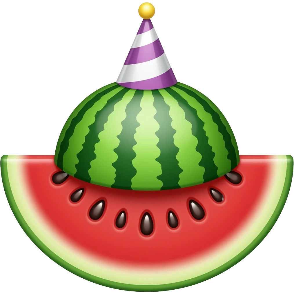 watermelon wear party hat emoji