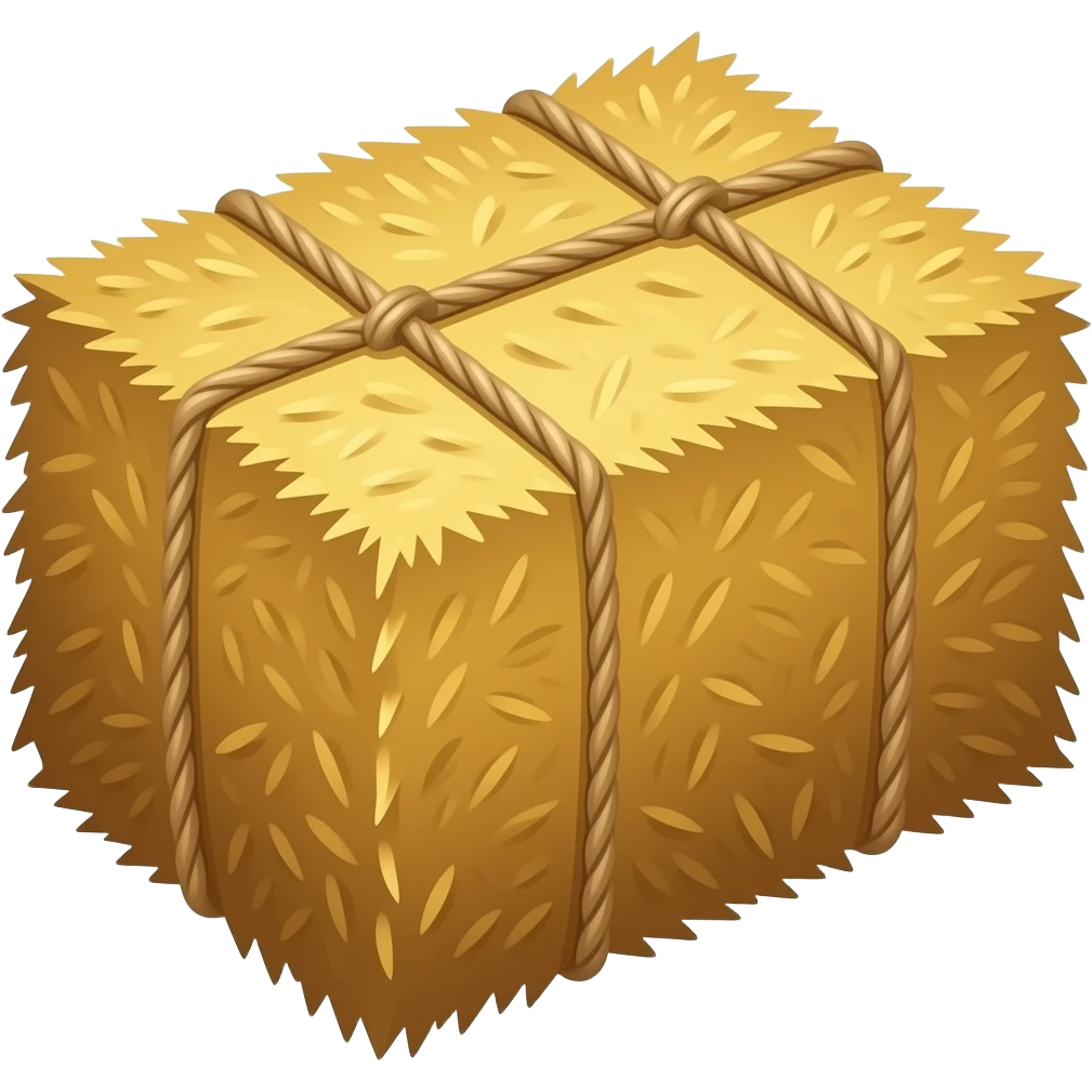 Rectangle Bale of hay with two strings emoji
