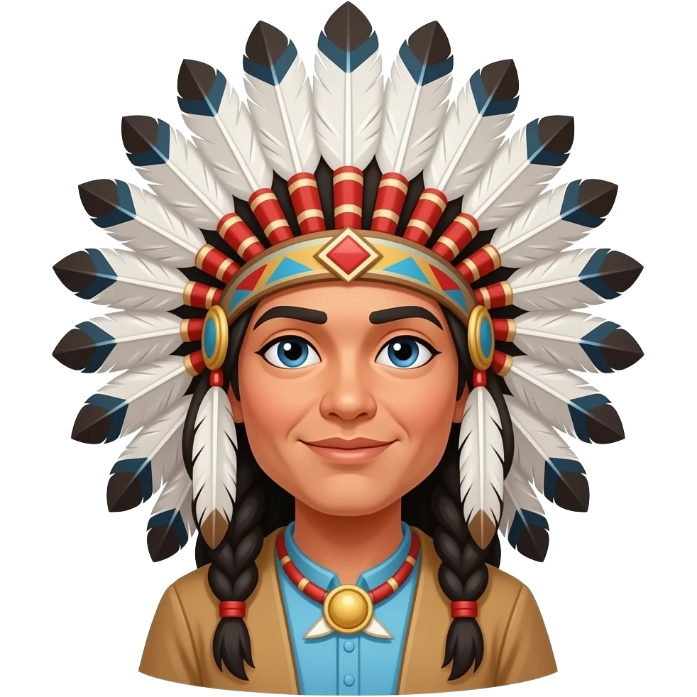 Indio con corona de plumas emoji