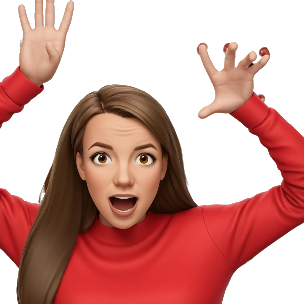 surprised girl with brown hair emoji