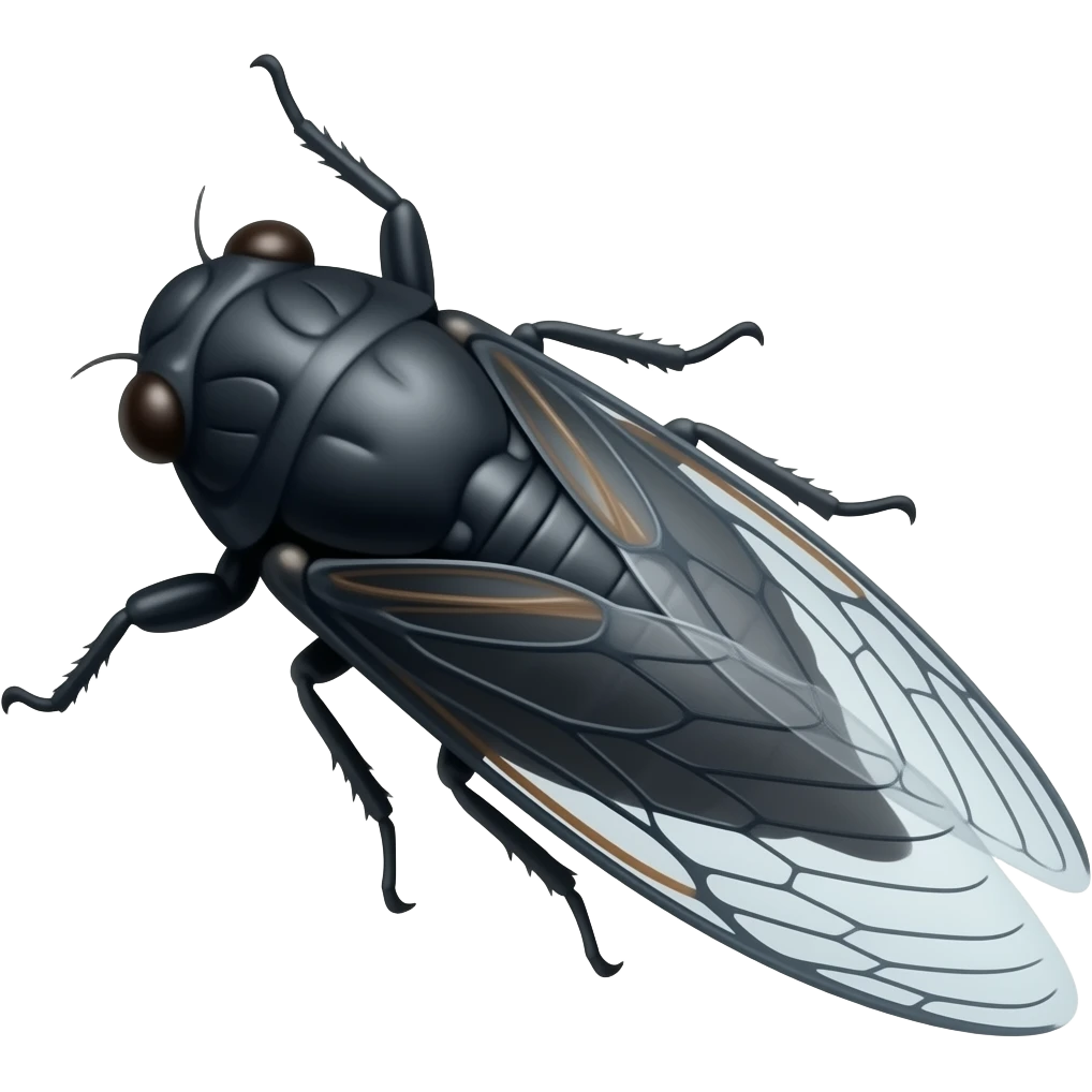 black cicada, side view emoji