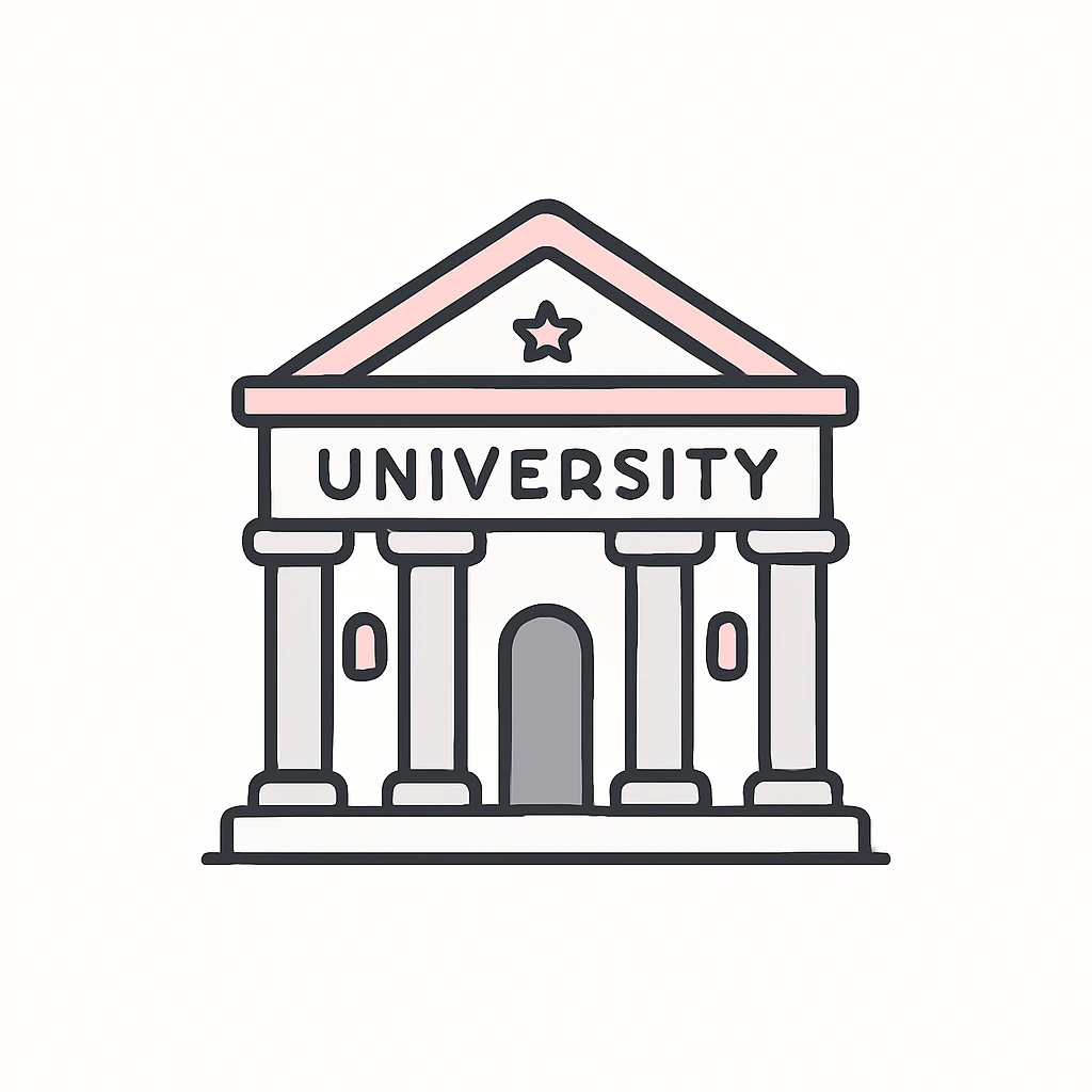 a university building with columns, representing academia, minimal flat style emoji