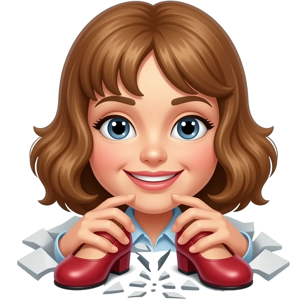 Woman feet breaking through shoes emoji