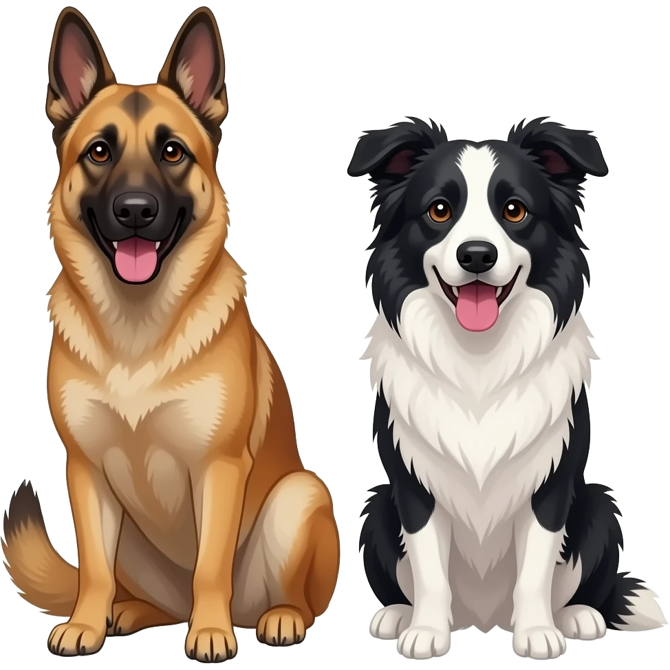 Pastor malinos com border collie emoji