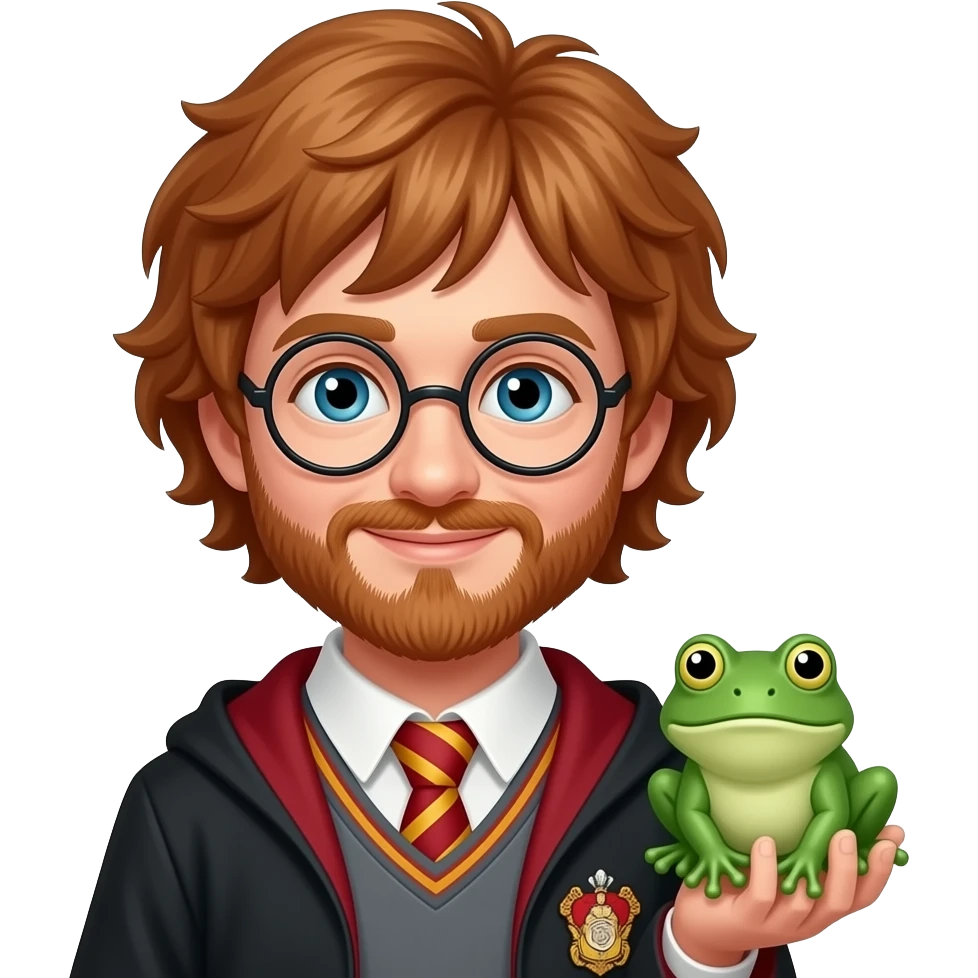 ron weasley (no beard, no glasses) holding chocolate frog emoji