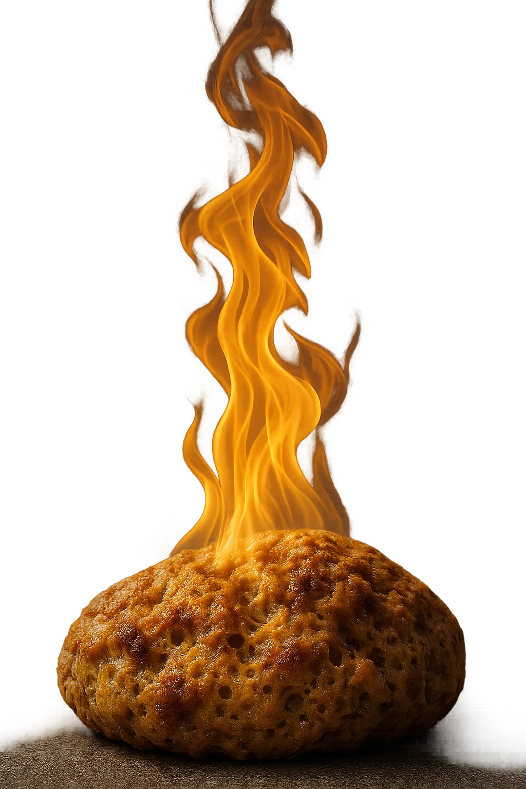 fiamma su cibo, metabolismo iperrealistico emoji