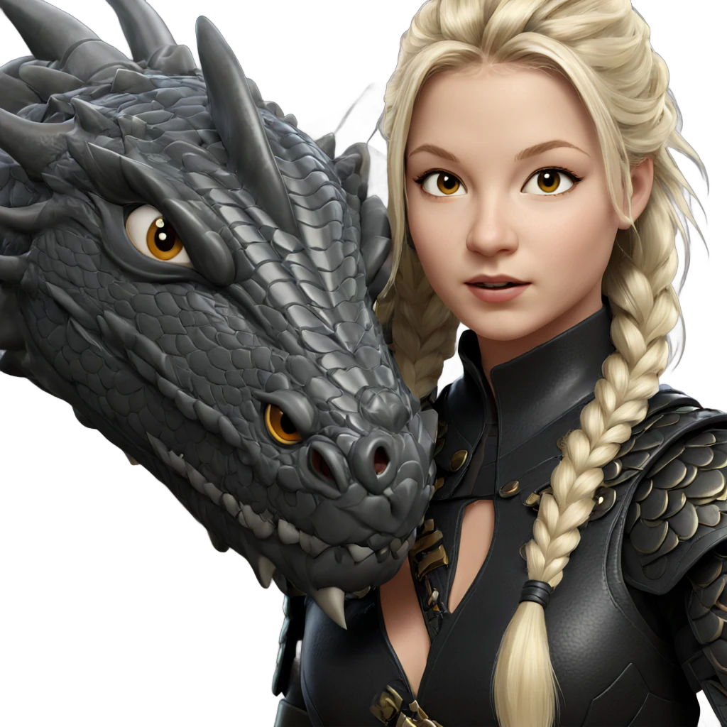 blonde girl with dragon armor emoji