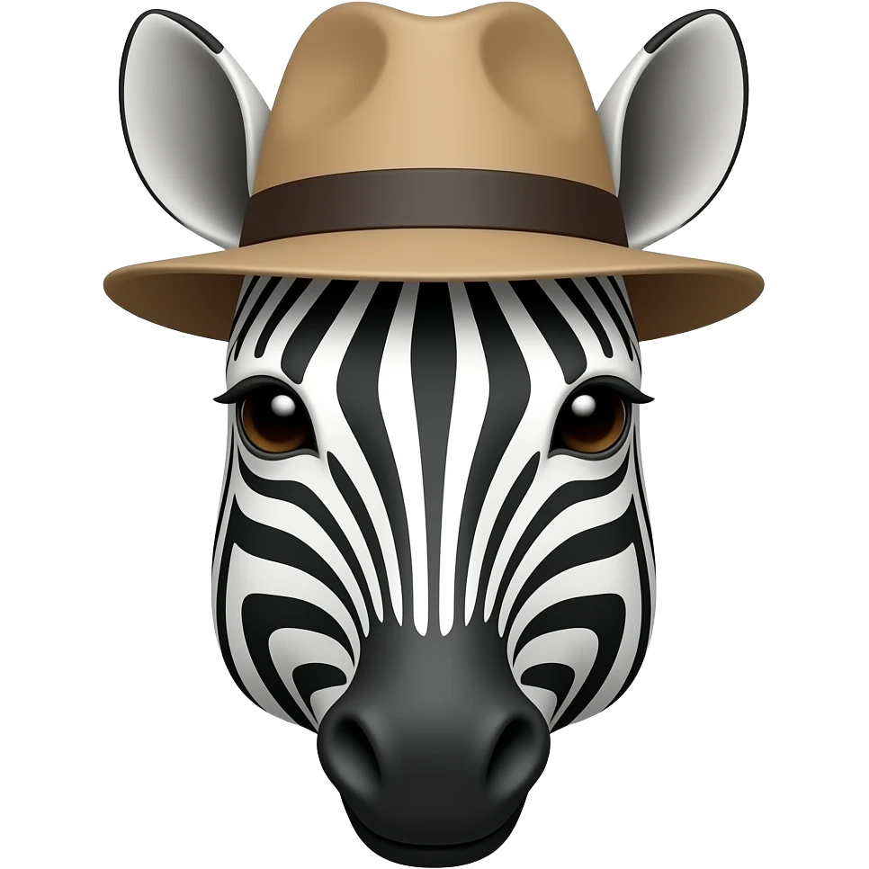 zebra with a hat face front emoji