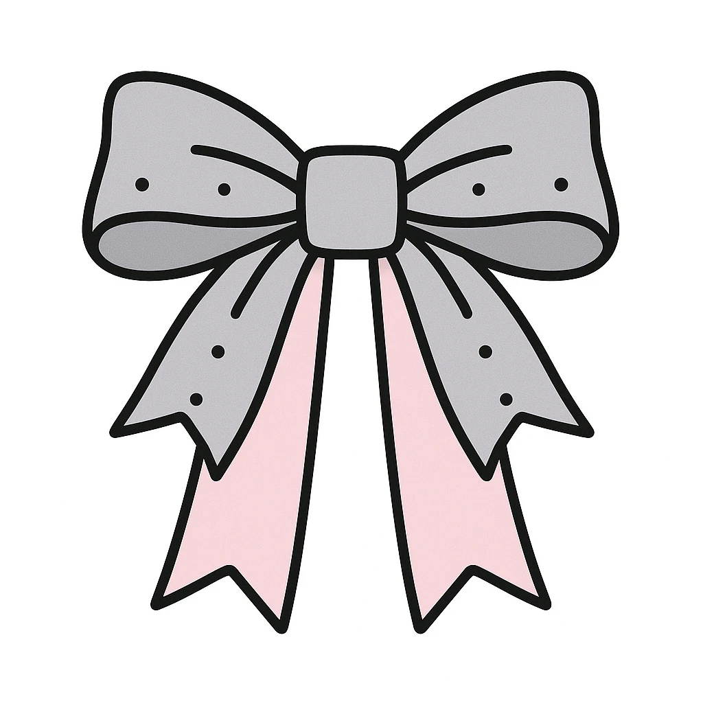 goth bow with velvet texture, pastel purple and black, silver studs, dramatic shadows, pastel goth palette emoji