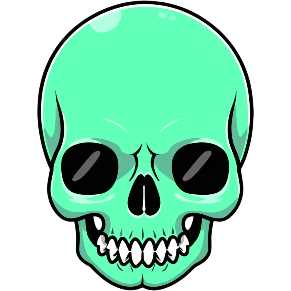 skull cartoonish sticker emoji