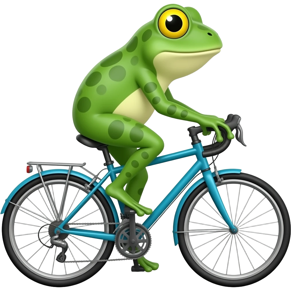 Put this frog on a bicycle emoji