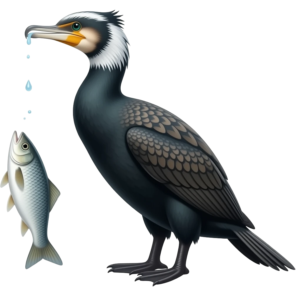 Cormorant Hunting for Fish emoji