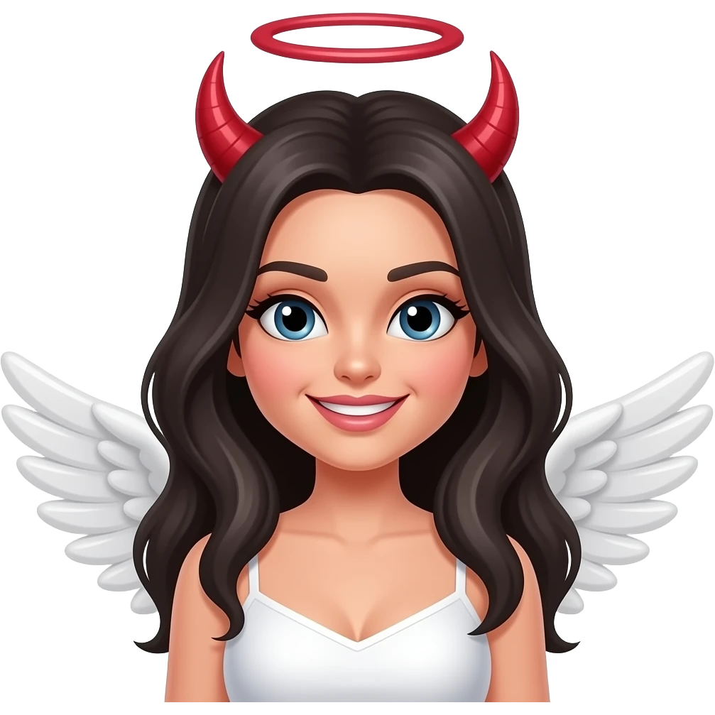Female devilish angel smiley emoji