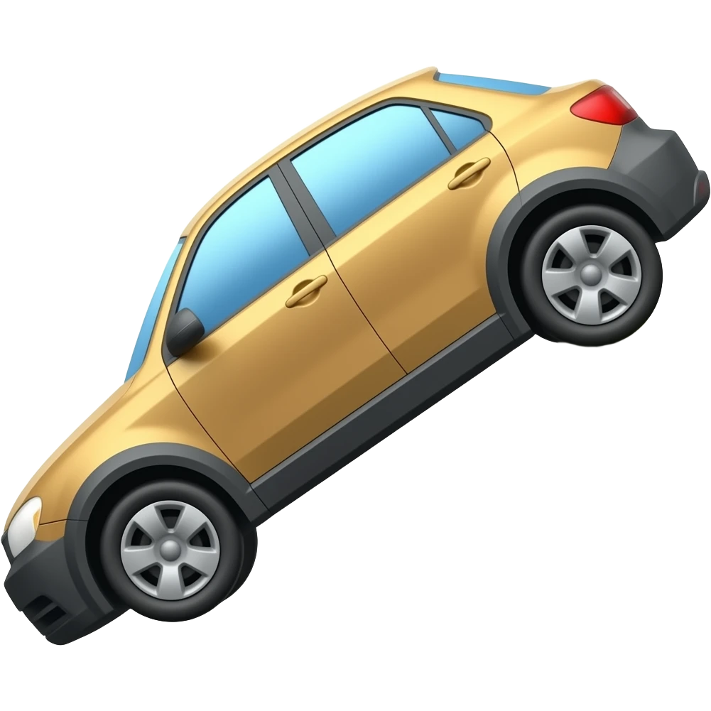 Car falling of a clif emoji