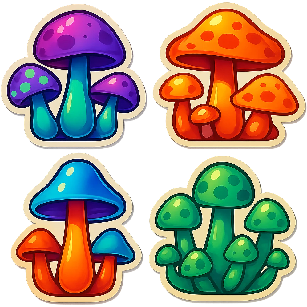 alien mushrooms, mushroom patches, variation 2 emoji