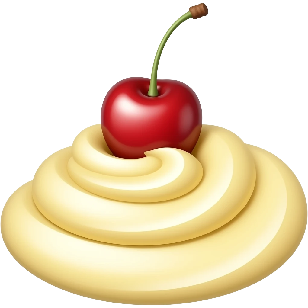 Banana swirl with a cherry on top emoji