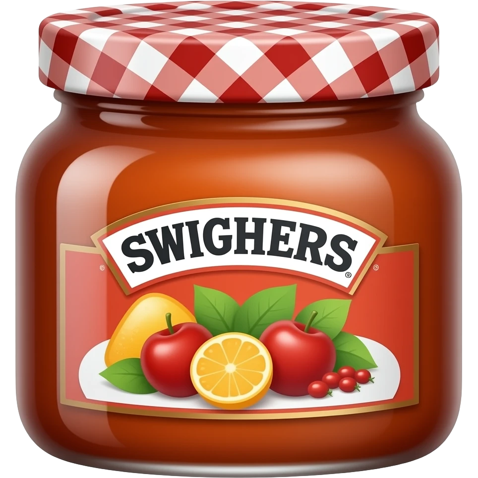 Smuckers jar of jam with plaid lid emoji