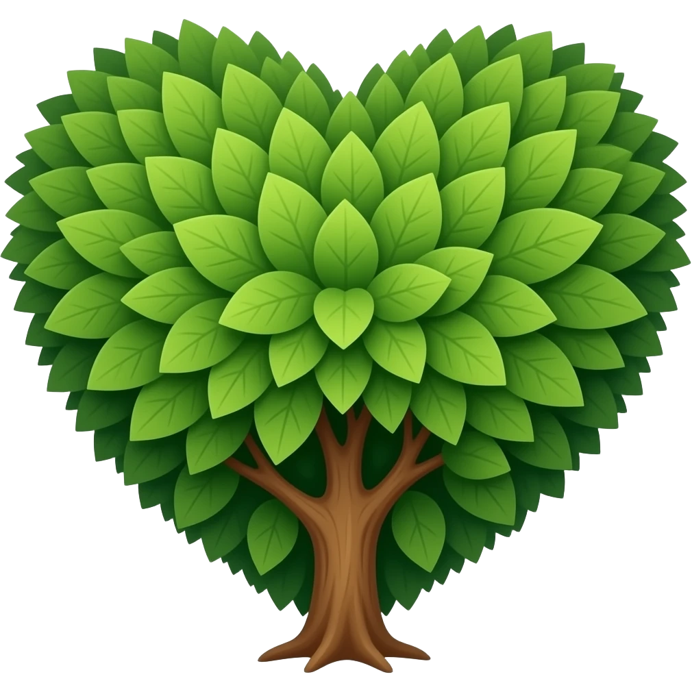 tree leaves in the shape of a heart emoji