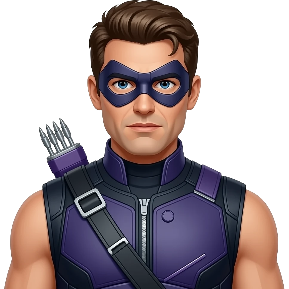 Hawkeye in MCU avengers sleeveless suit without a mask emoji