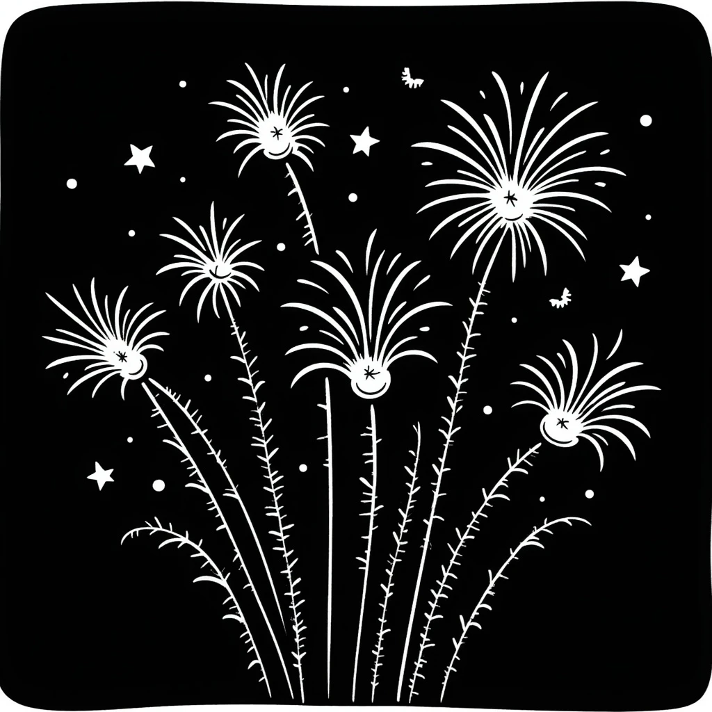 폭죽 (fireworks) hand drawn doodle style emoji