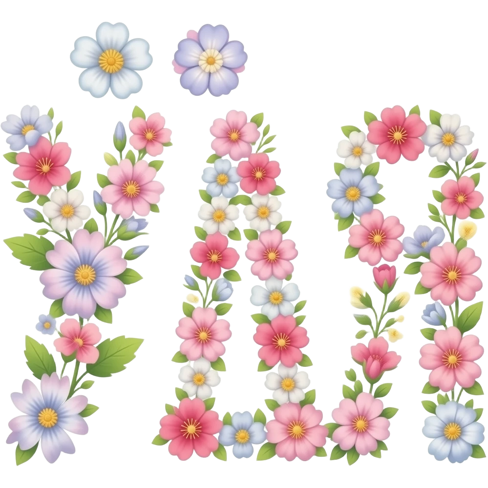 Слово «ЮЛЯ» из цветов на русском языке emoji