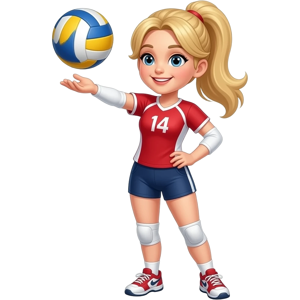 BLOND GIRL SERVING  VOLLEYBALL emoji