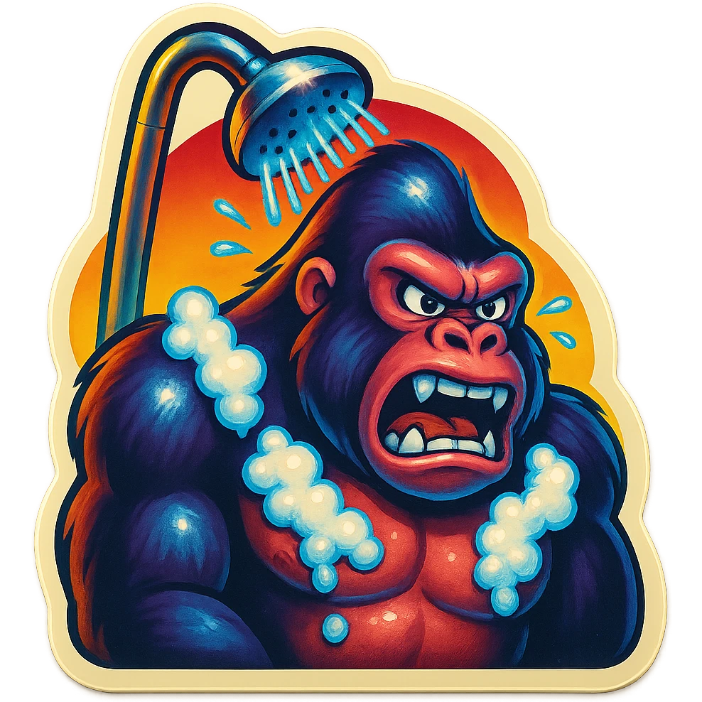 angry gorilla in the shower emoji