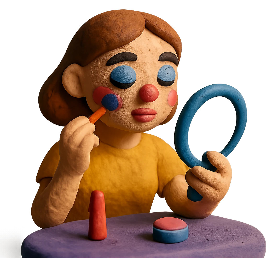 chica maquillándose emoji