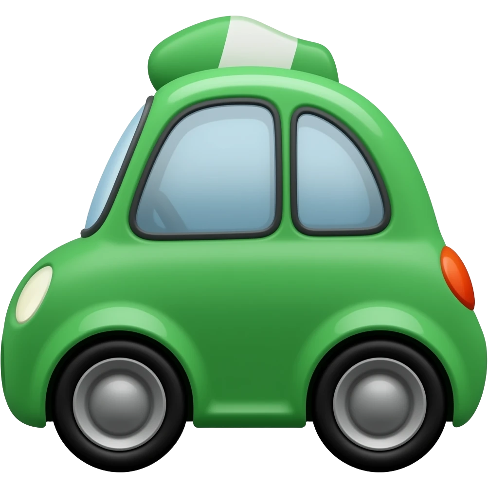 Toy dark green car facing sideways emoji