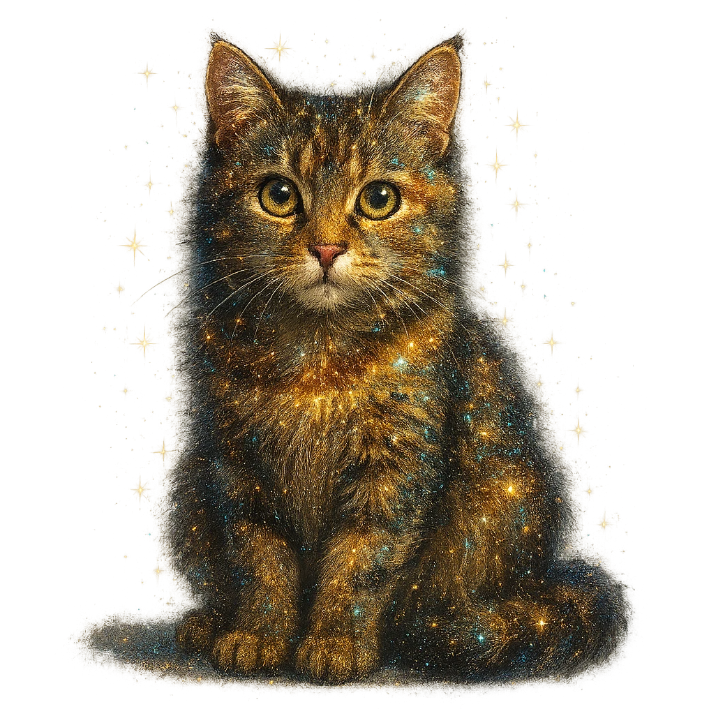 sparkly realistic cat emoji