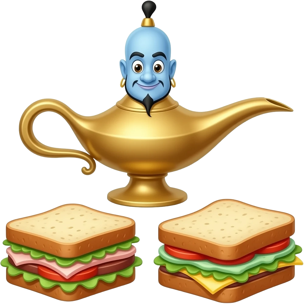 Genio della lampada più tramezzini emoji