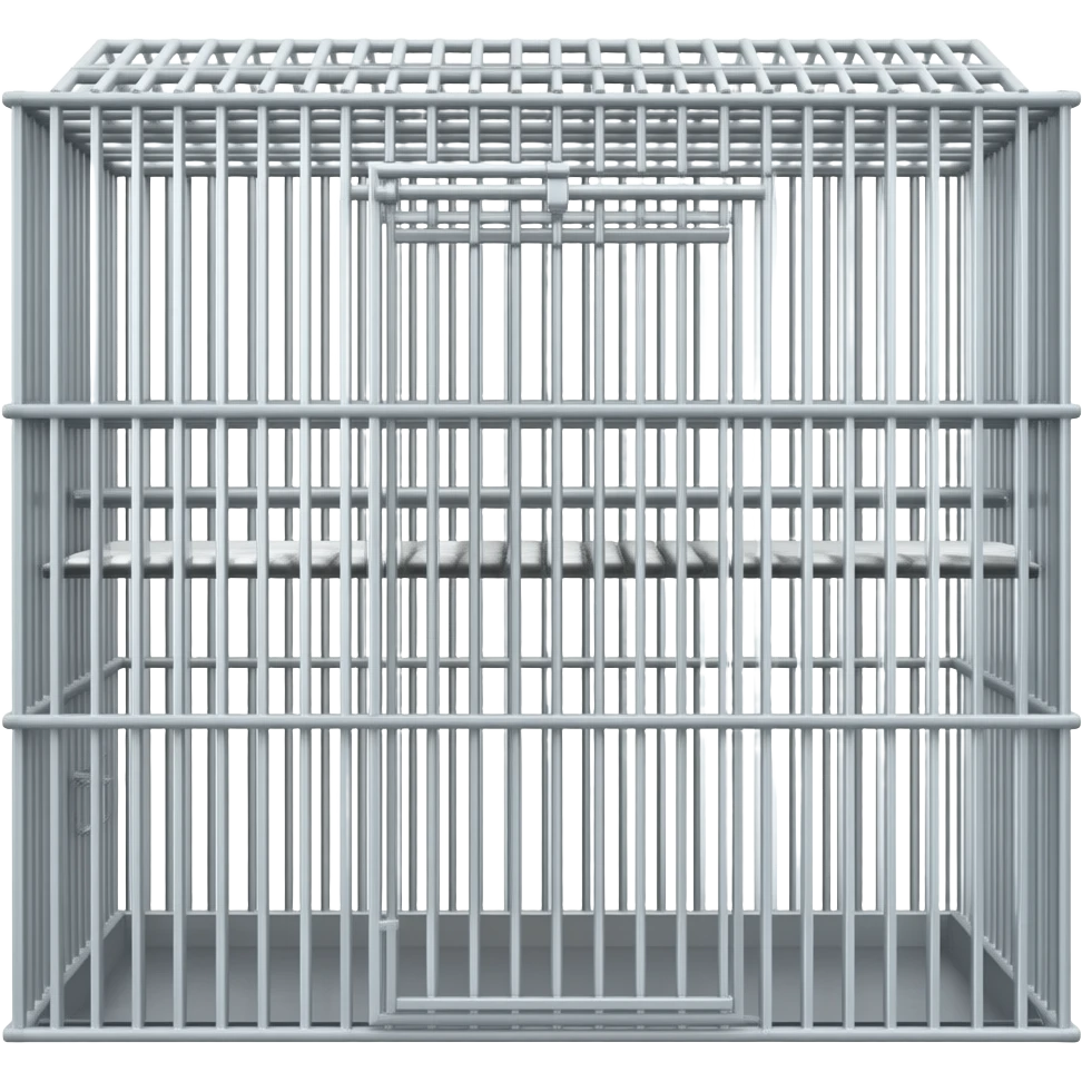 one side of metal bar zoo cage emoji