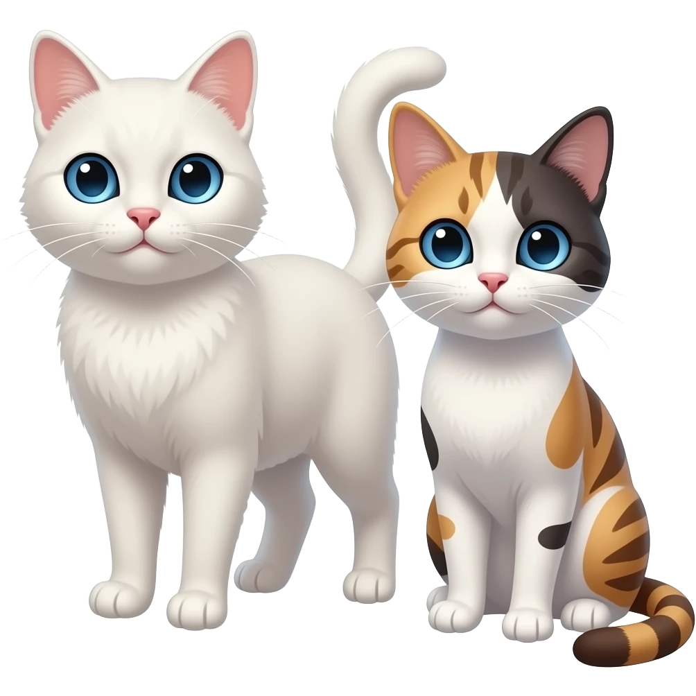 Cambiale el color de lis ojos al gato blanco, ponle azules y no lo saques al otro gatito emoji