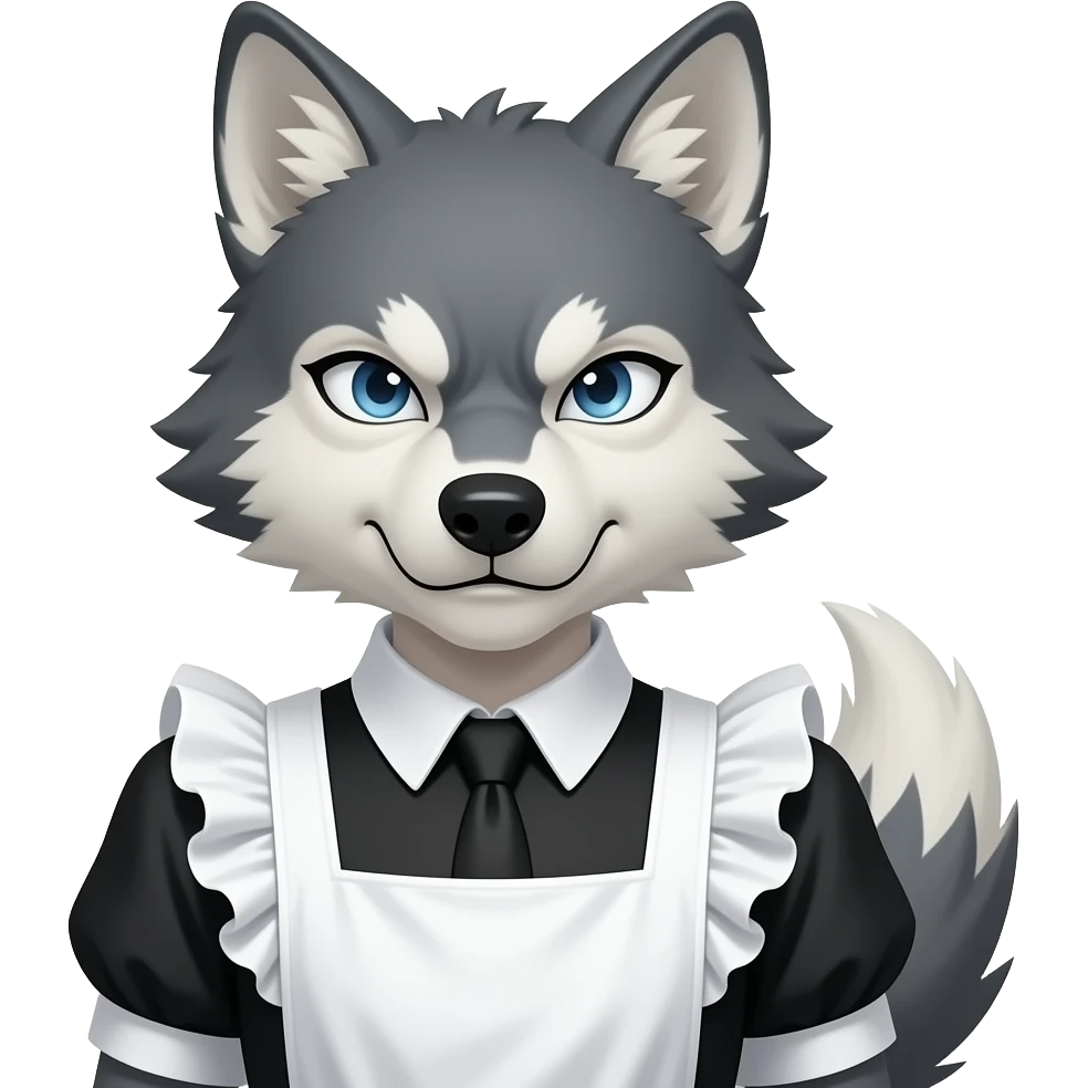 Alpha wolf angry femboy maid costume emoji