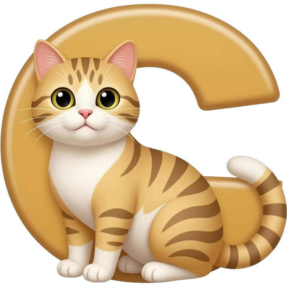 Letra C com um gato emoji