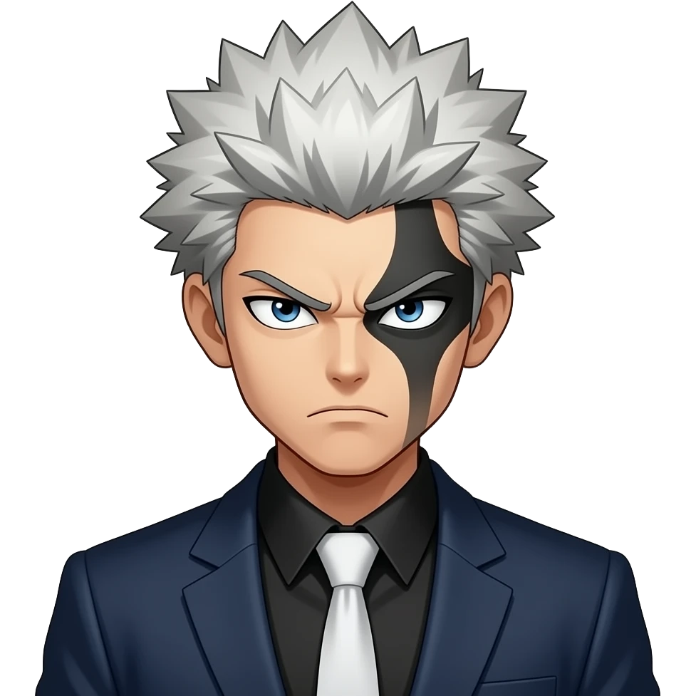 Sinirle bakan ve aşırı ciddi duran bir anime karakteri çiz yüzüne gölge düşebilir sinirli ve tehlikeli olmali emoji