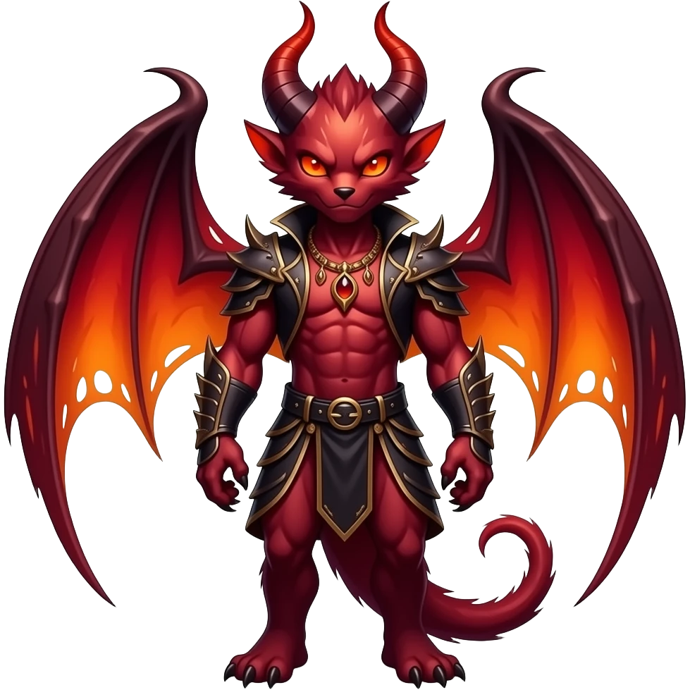 Gothic reddish Dark bright warm-gradient edgy exotic anthropomorphic painted Fakémon-Pokémon-Trico-Vernid-creature emoji