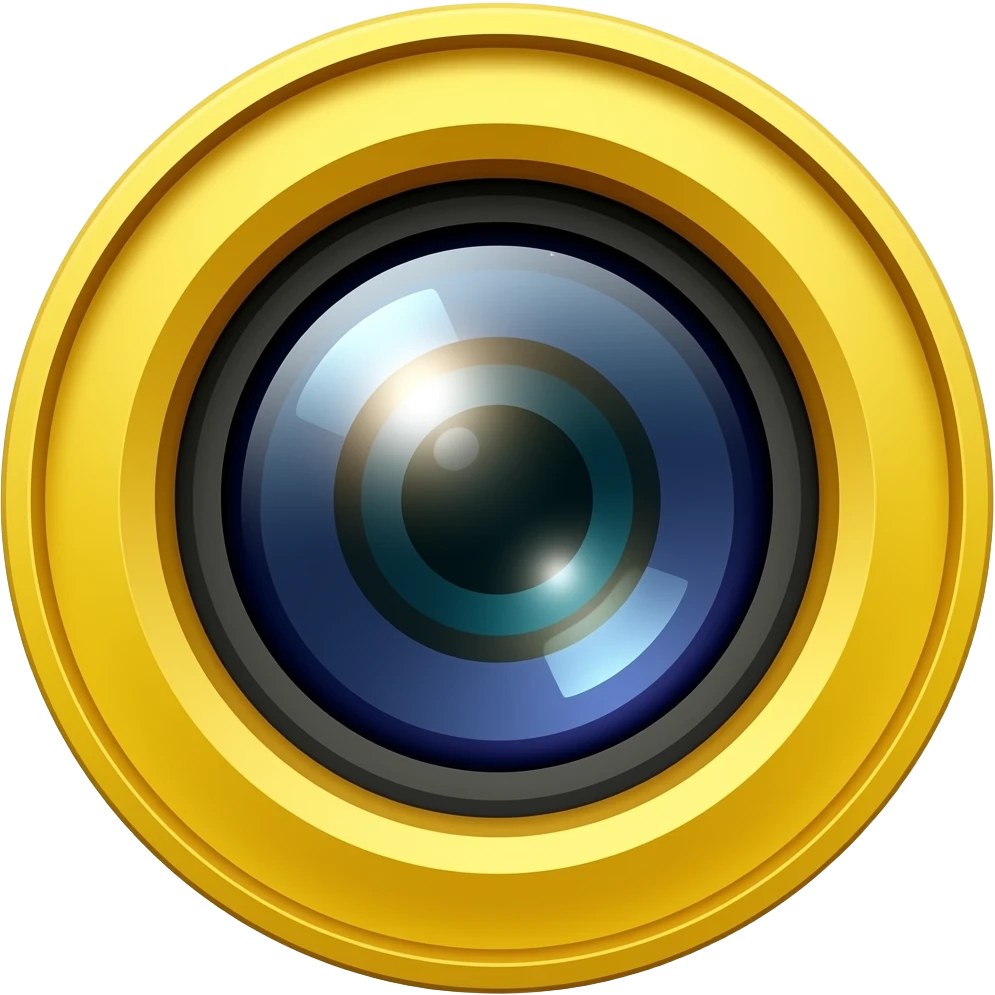 Yellow camera lens emoji