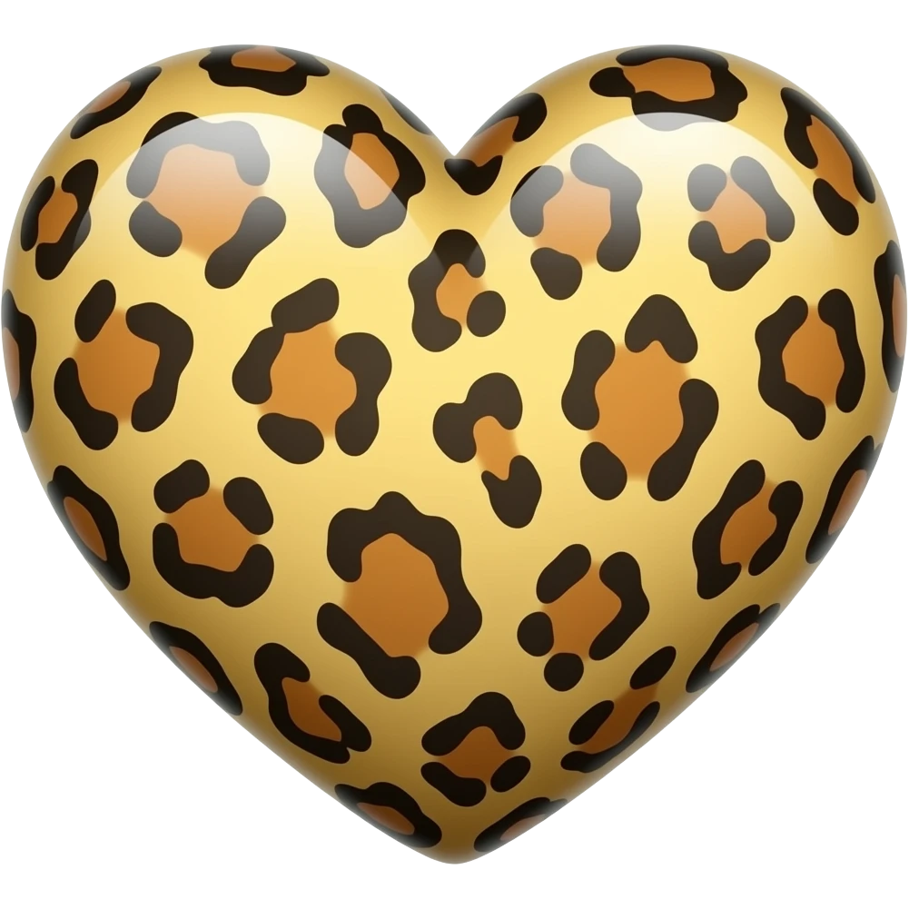 Corazón de iPhone con manchas de leopardo emoji