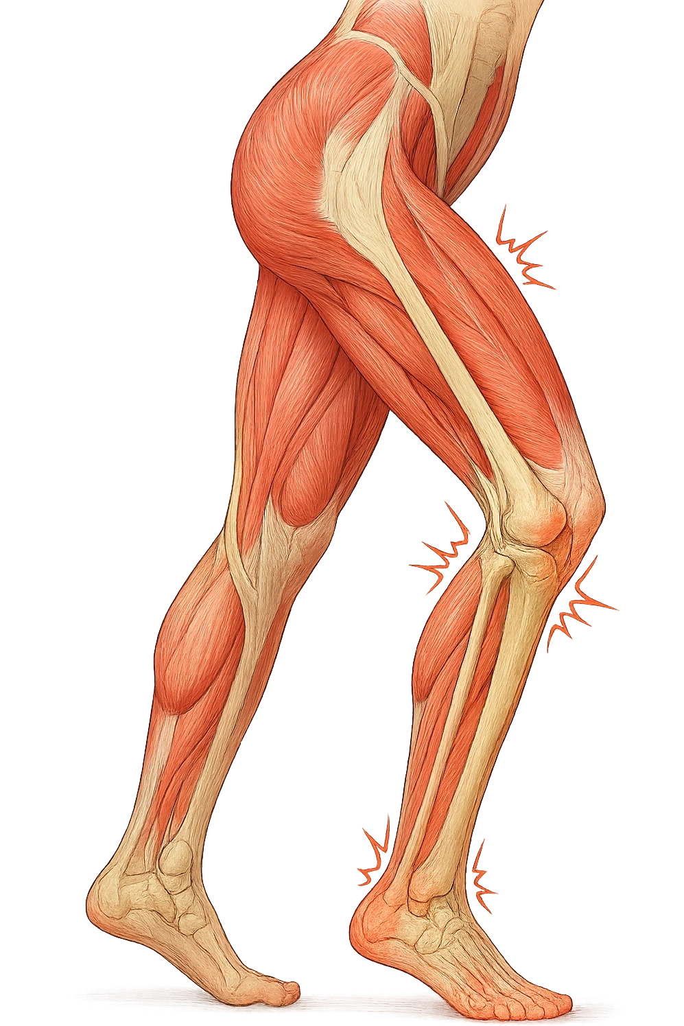 PRENDI SPUNTO DALLA FOTO E FAMMI A LIVELLO ANATOMICO LA GAMBA IN SOVRACCARICO emoji