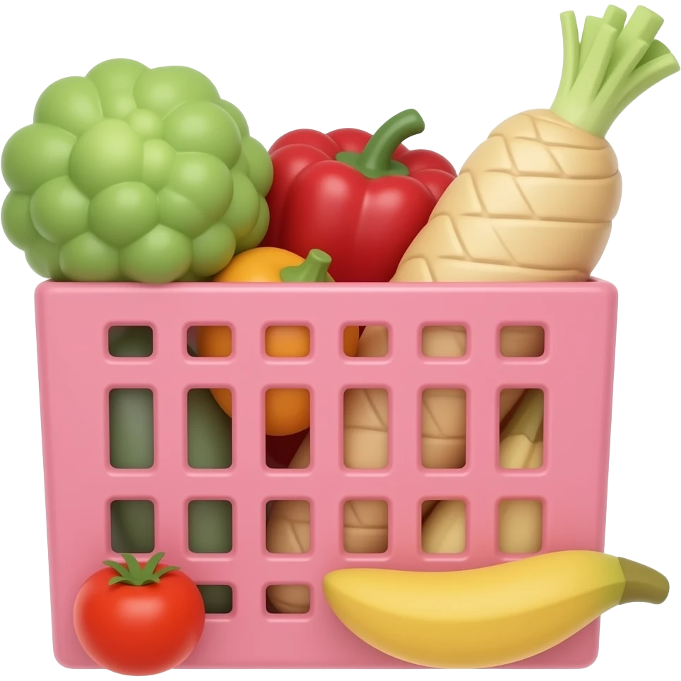 Pink groceries emoji