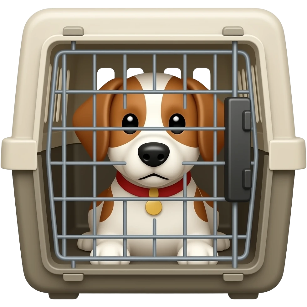 Perro siendo transportado en una transportadora de perros emoji