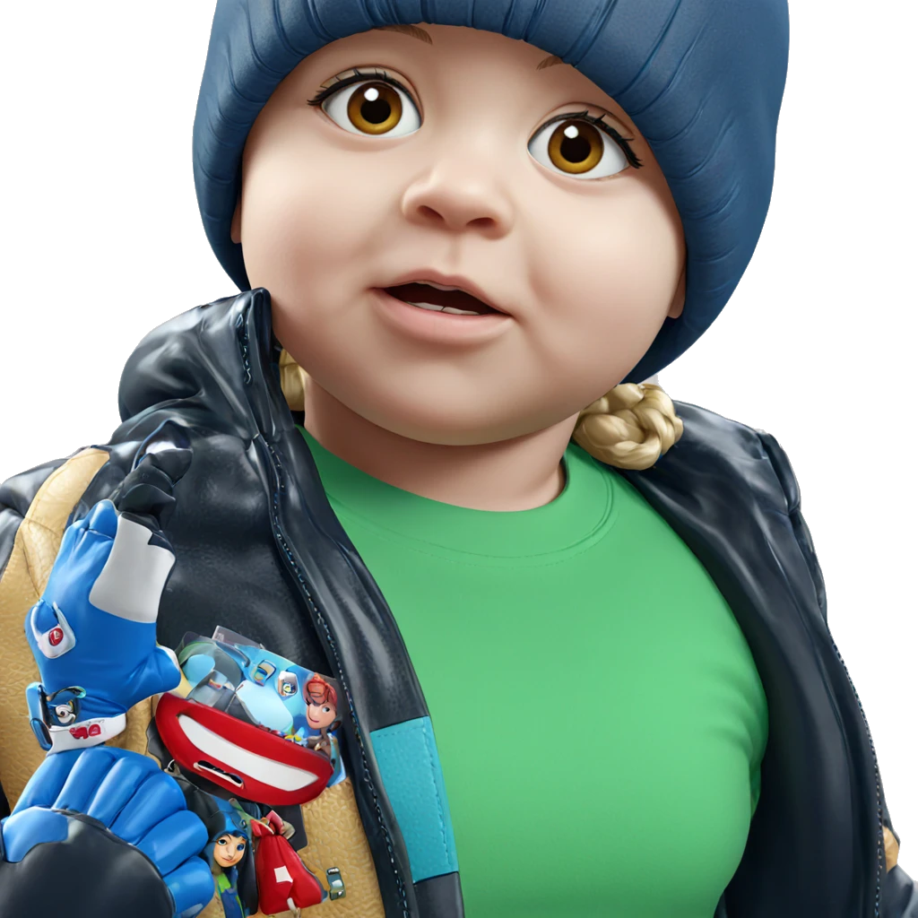 girl in jacket with gloves emoji