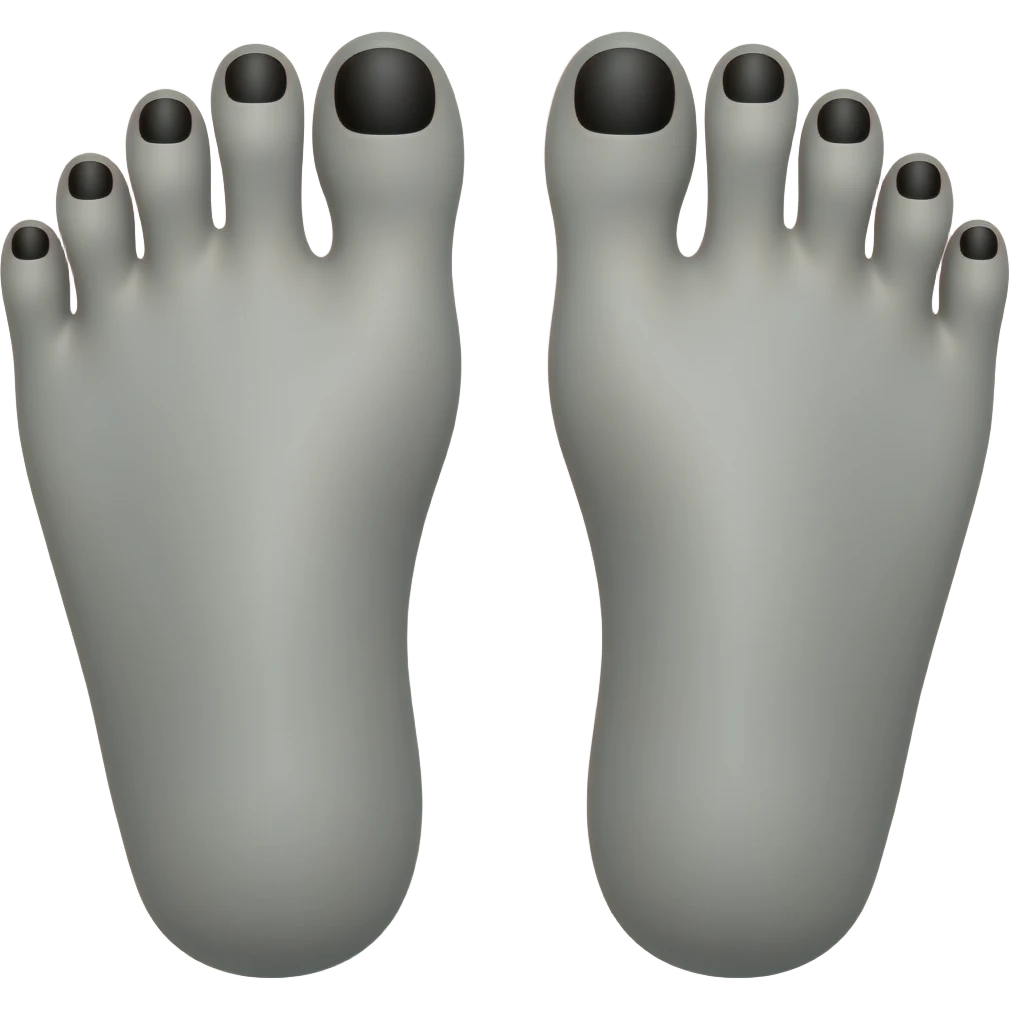 Gray feet with black toenails emoji