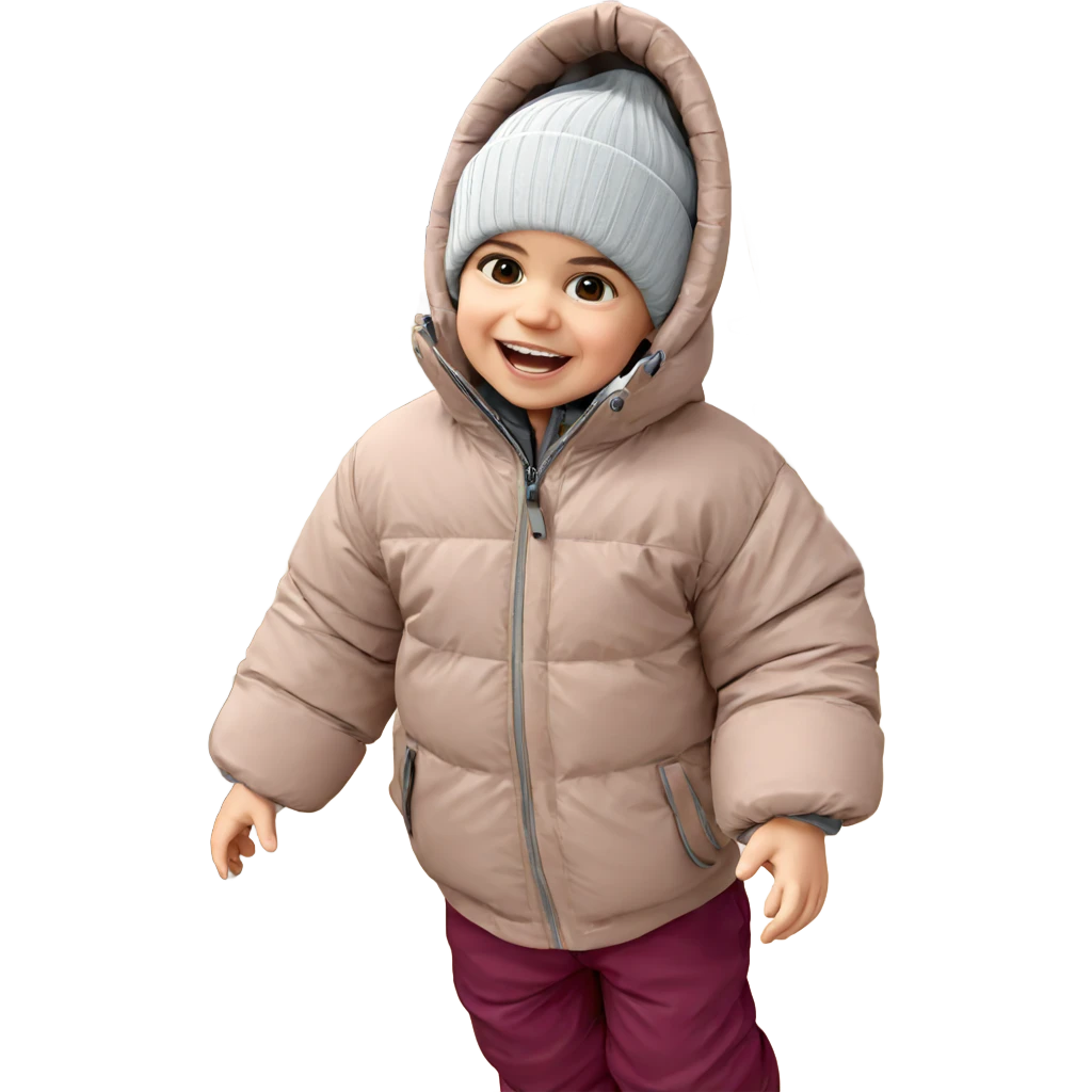 smiling solo in winter attire emoji