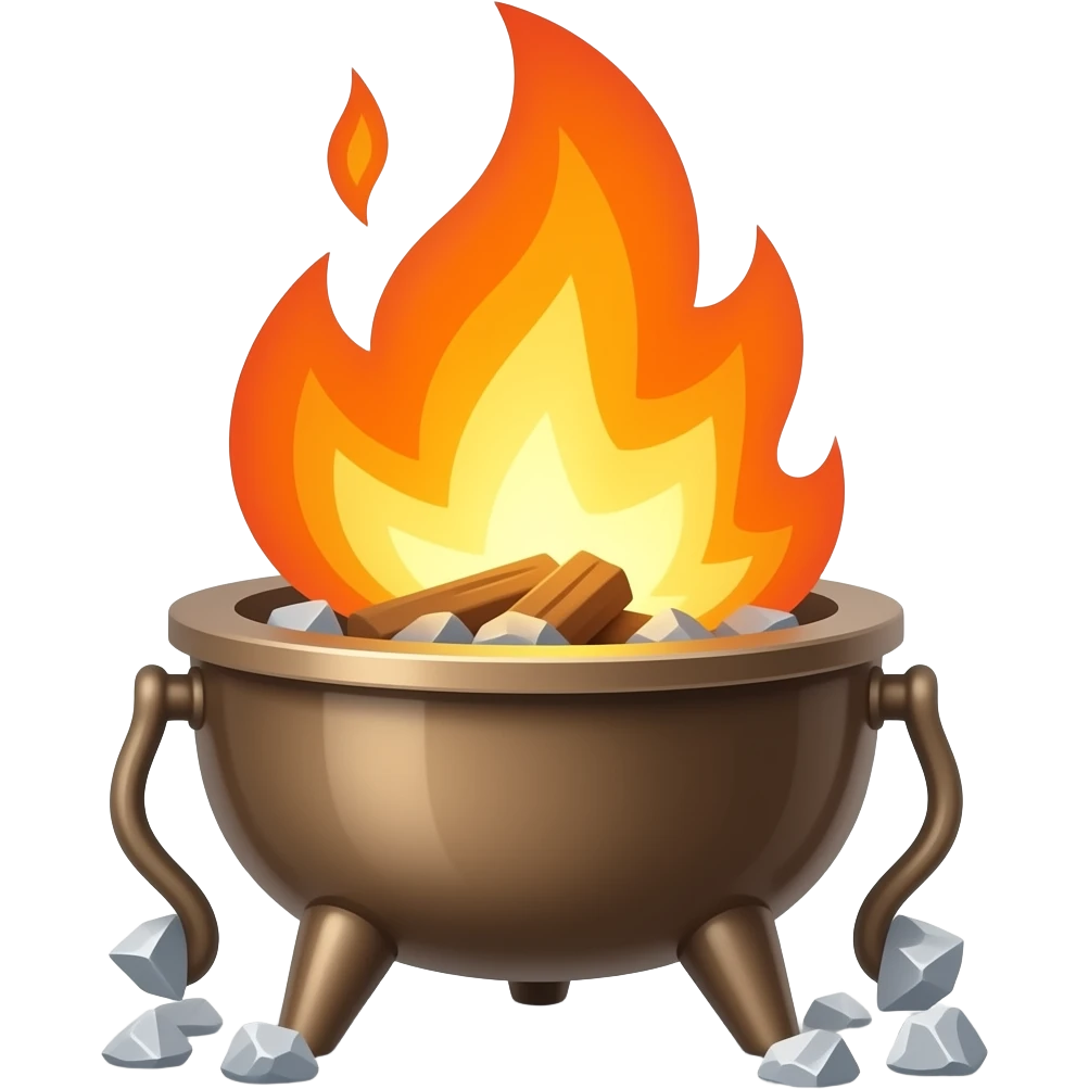 Brazier with huge flame with ash emoji