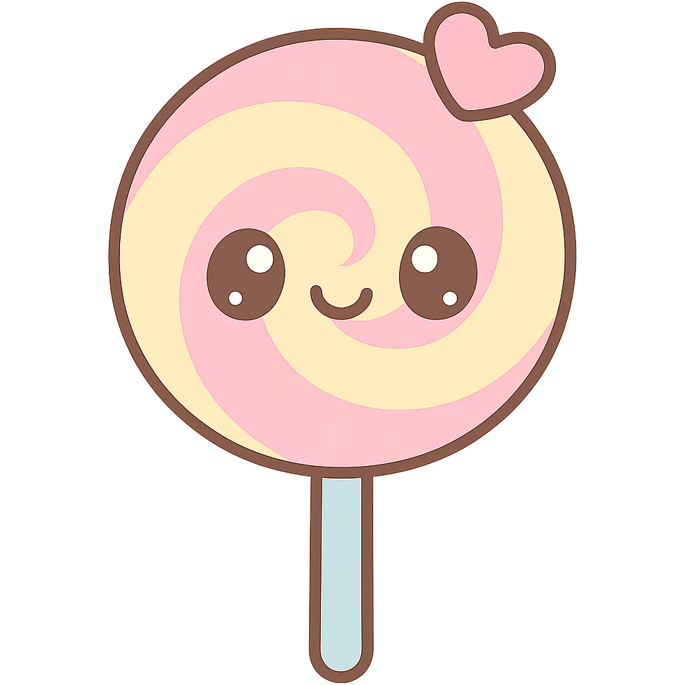 lollipop, kawaii style, cute, pastel colors, big eyes emoji