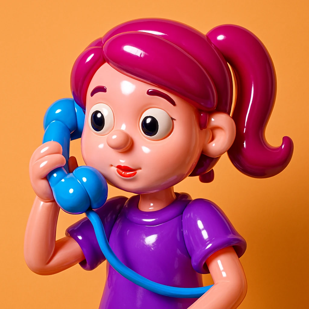 girl talking on telephone in her room emoji